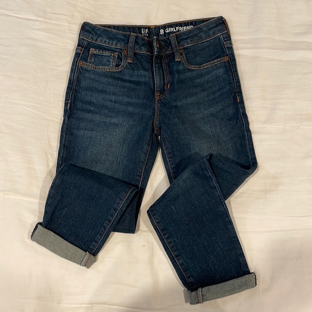 Girls’ Gap kids girlfriend jeans, size 8, never worn